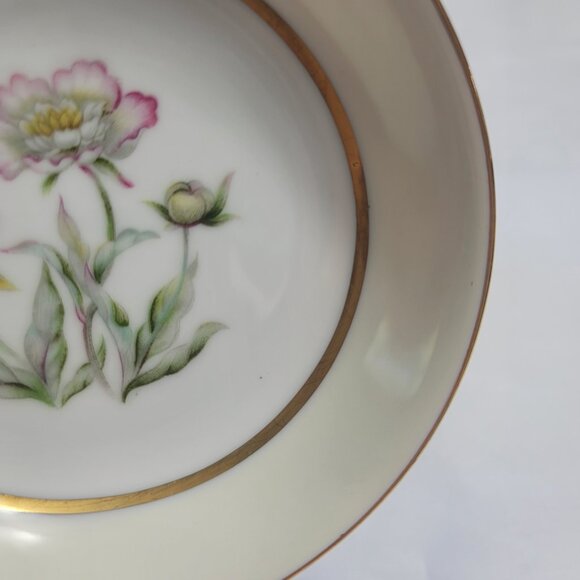 FOUR Mikado Harmony Fruit Bowls Cream Rim Pink Floral Center - Picture 5 of 14